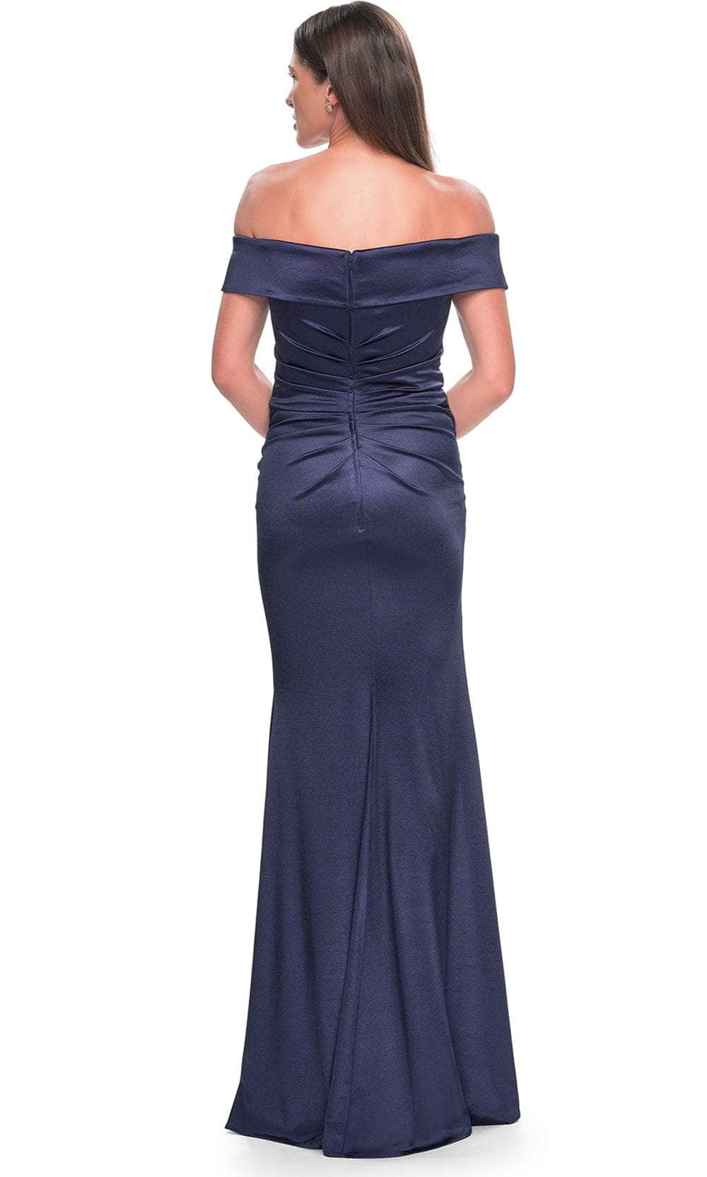 La Femme 31621 Off Shoulder Satin Evening Dress