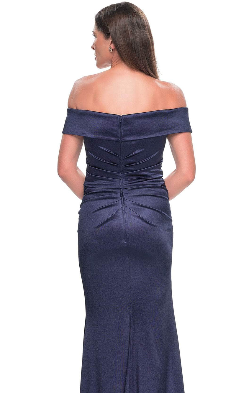 La Femme 31621 Off Shoulder Satin Evening Dress