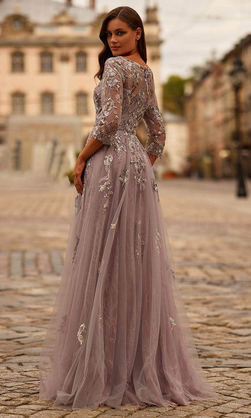 La Femme 31717 Lace Bodice Evening Gown