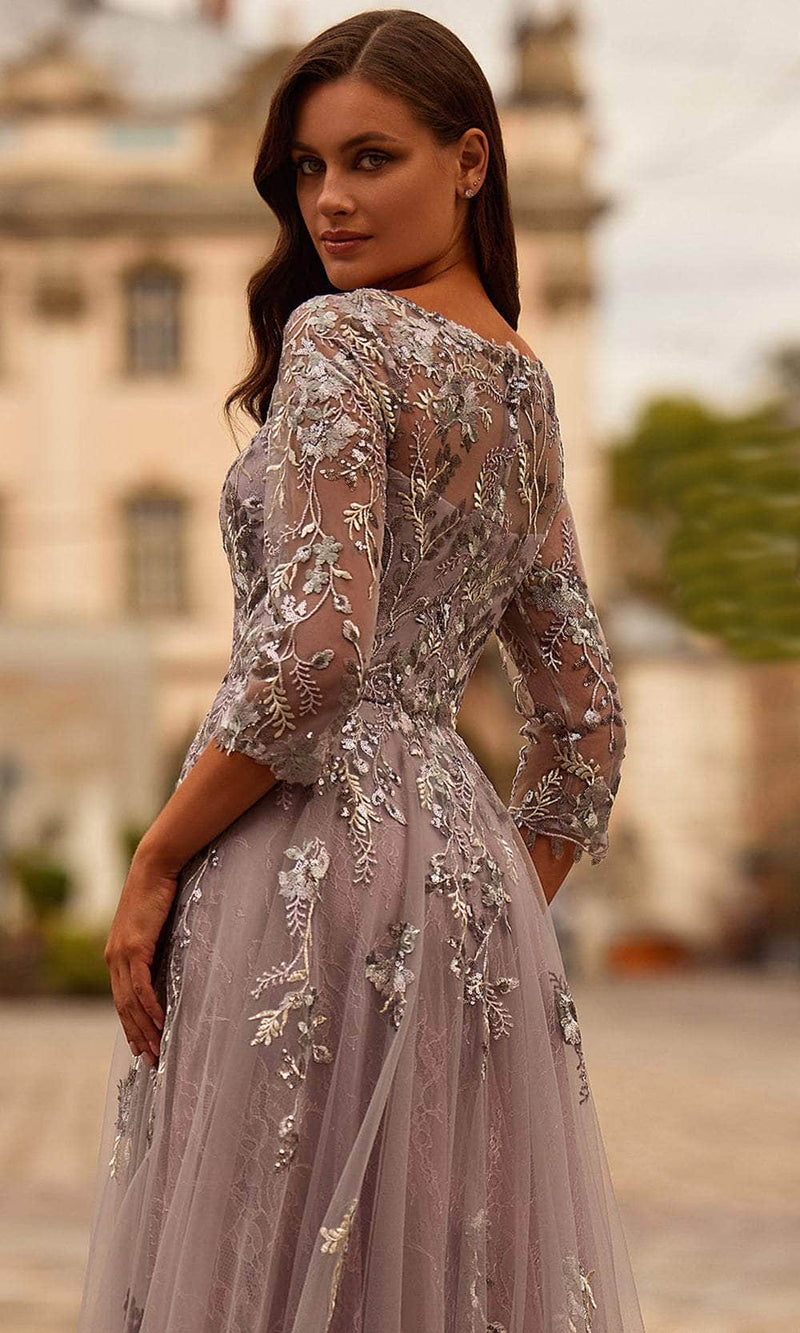 La Femme 31717 Lace Bodice Evening Gown