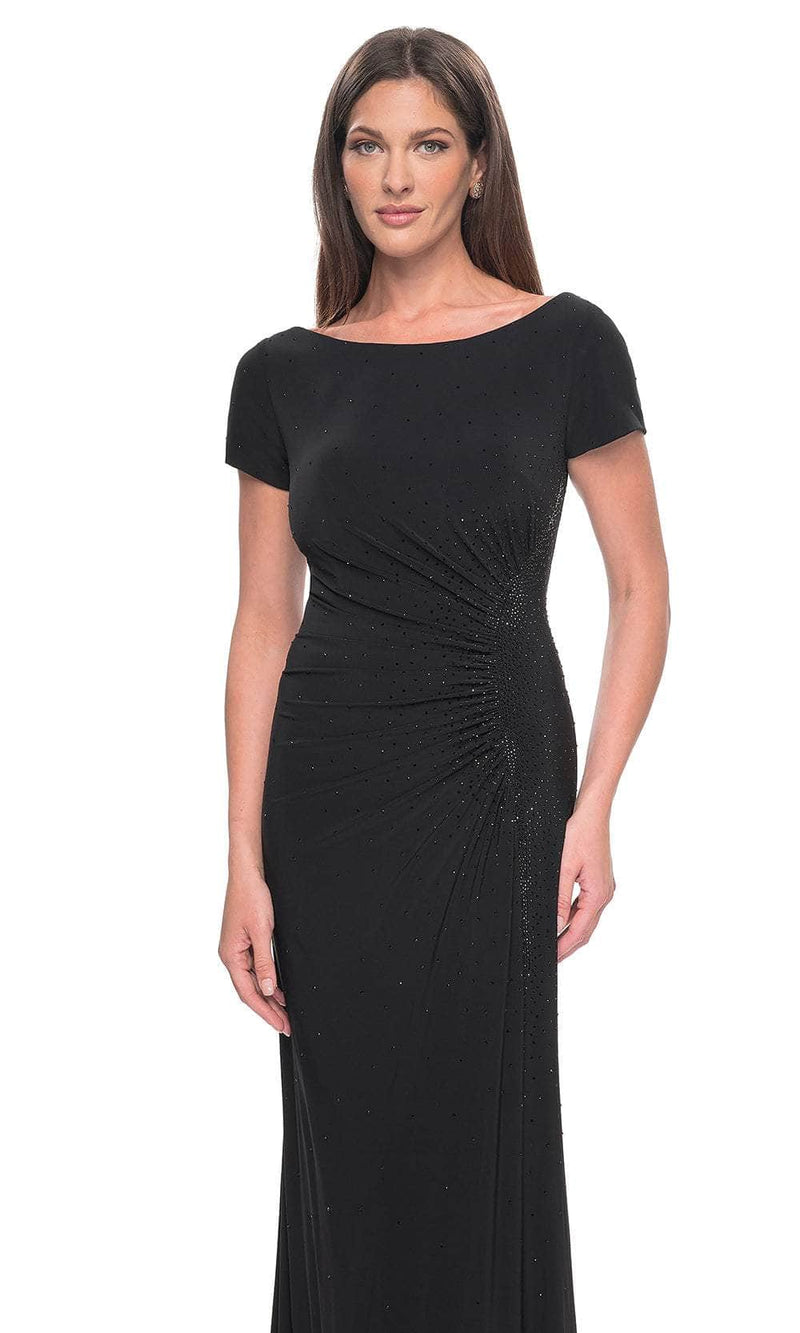 La Femme 31773 Bateau Rhinestone Formal Dress