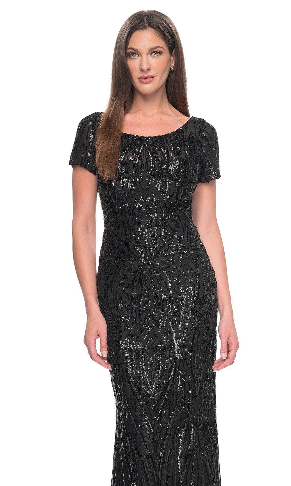 La Femme 31852 Scoop Neck Sequin Evening Dress