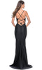 La Femme 31920 V-Neck Beaded Appliqued Prom Gown