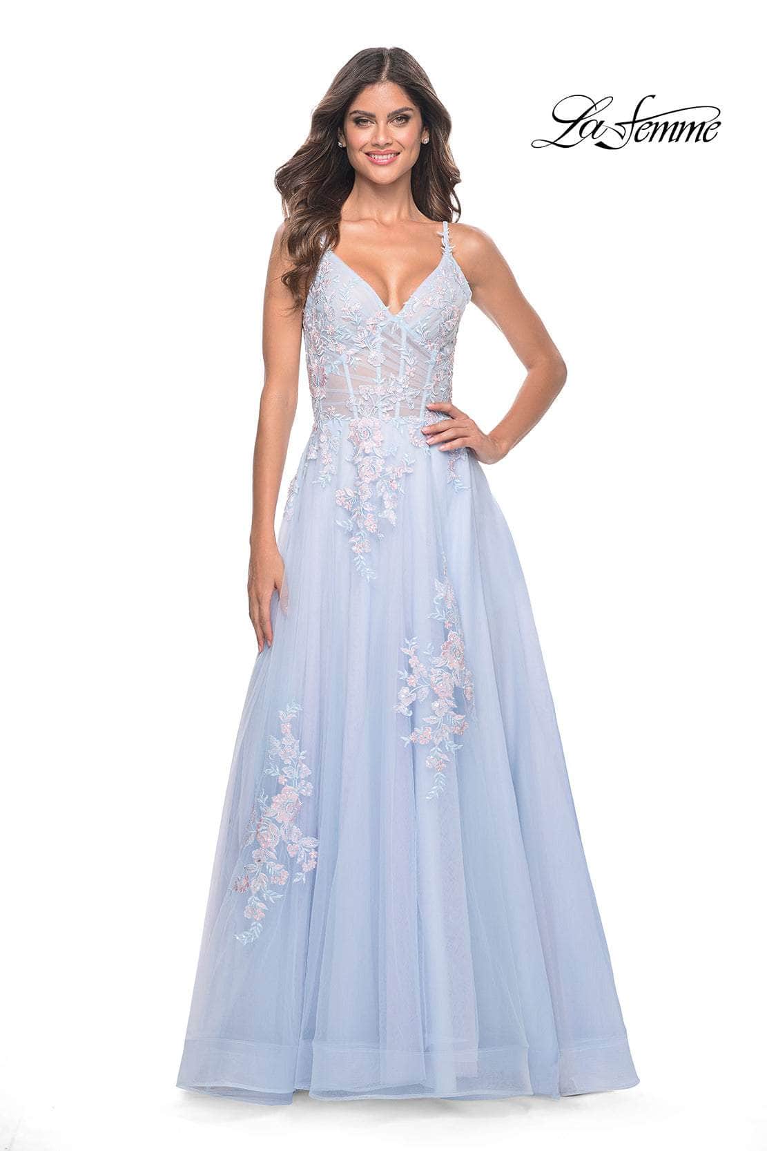 La Femme 31939 Tulle A-Line Prom Dress