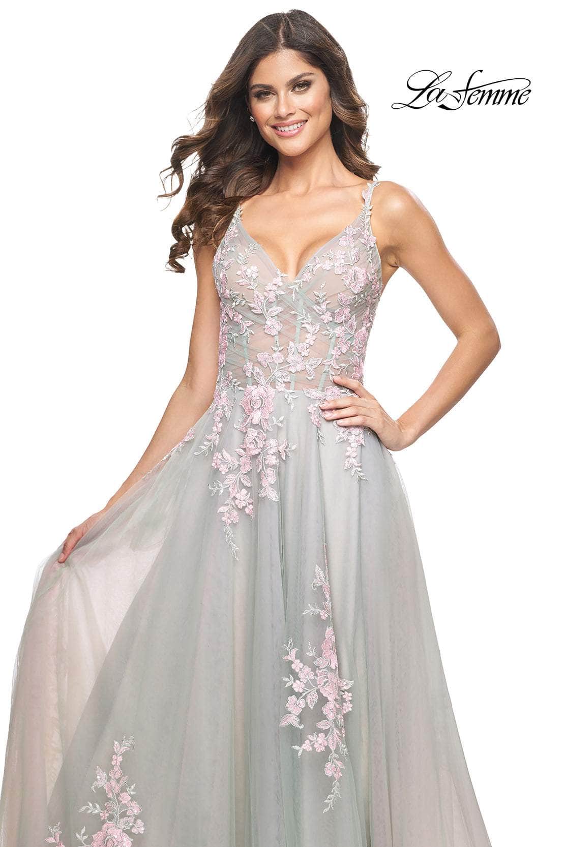 La Femme 31939 Tulle A-Line Prom Dress