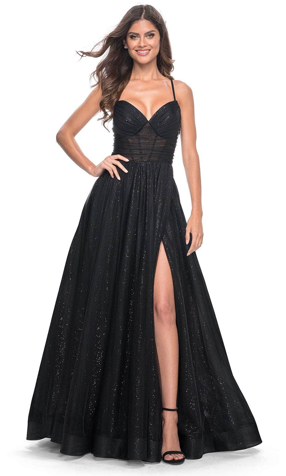 La Femme 31986 Sequined Sleeveless V-Neck Prom Dress