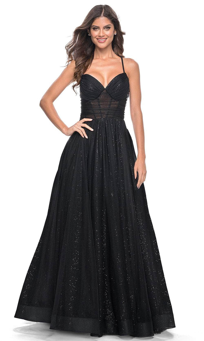 La Femme 31986 Sequined Sleeveless V-Neck Prom Dress
