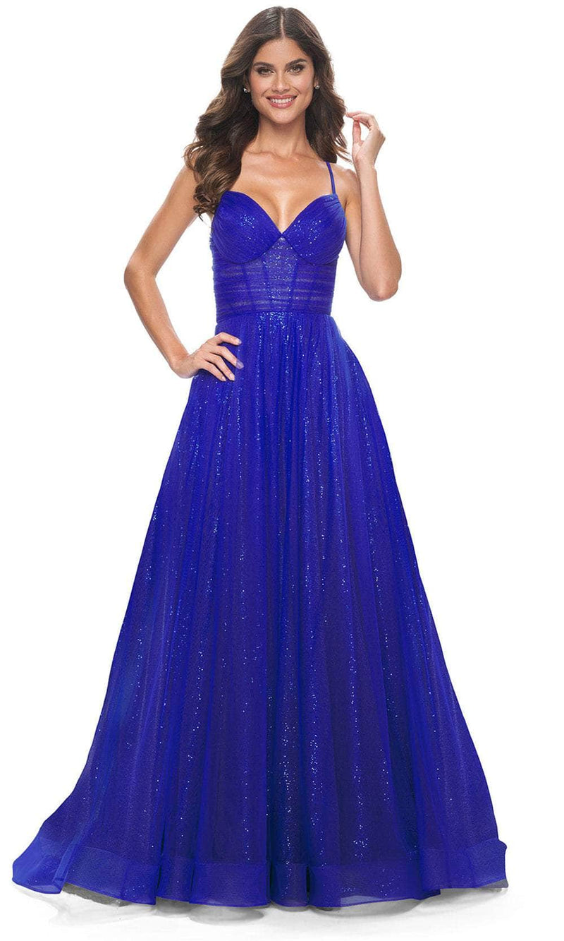 La Femme 31986 Sequined Sleeveless V-Neck Prom Dress