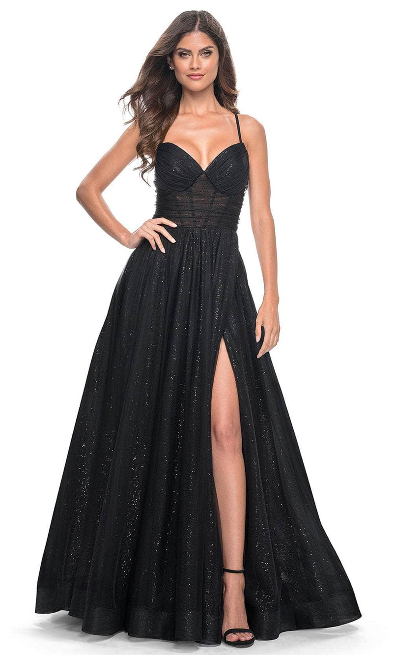 La Femme 31986 Sequined Sleeveless V-Neck Prom Dress