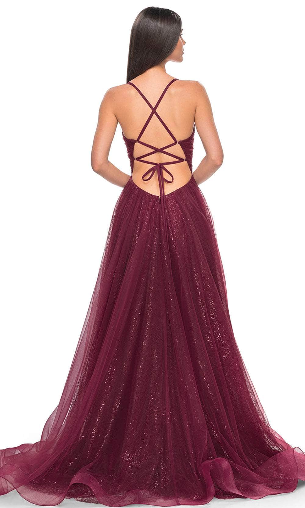 La Femme 31986 Sequined Sleeveless V-Neck Prom Dress