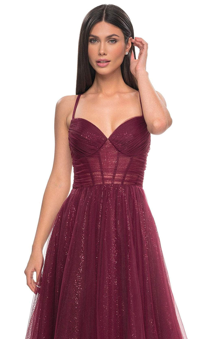 La Femme 31986 Sequined Sleeveless V-Neck Prom Dress