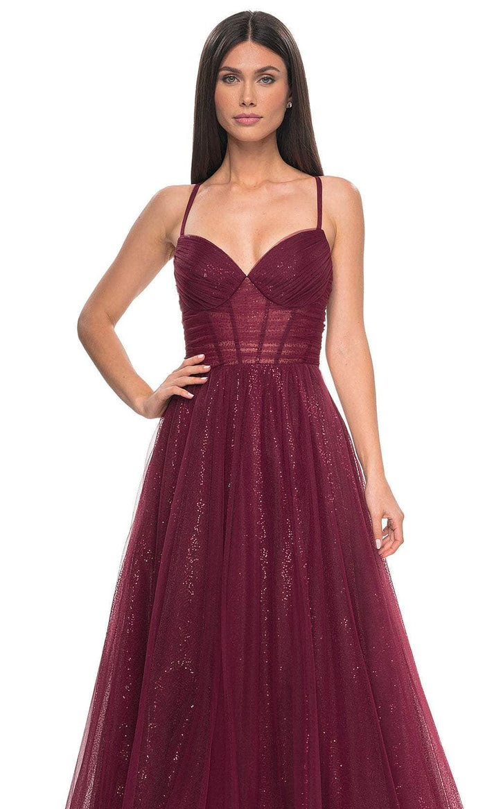 La Femme 31986 Sequined Sleeveless V-Neck Prom Dress