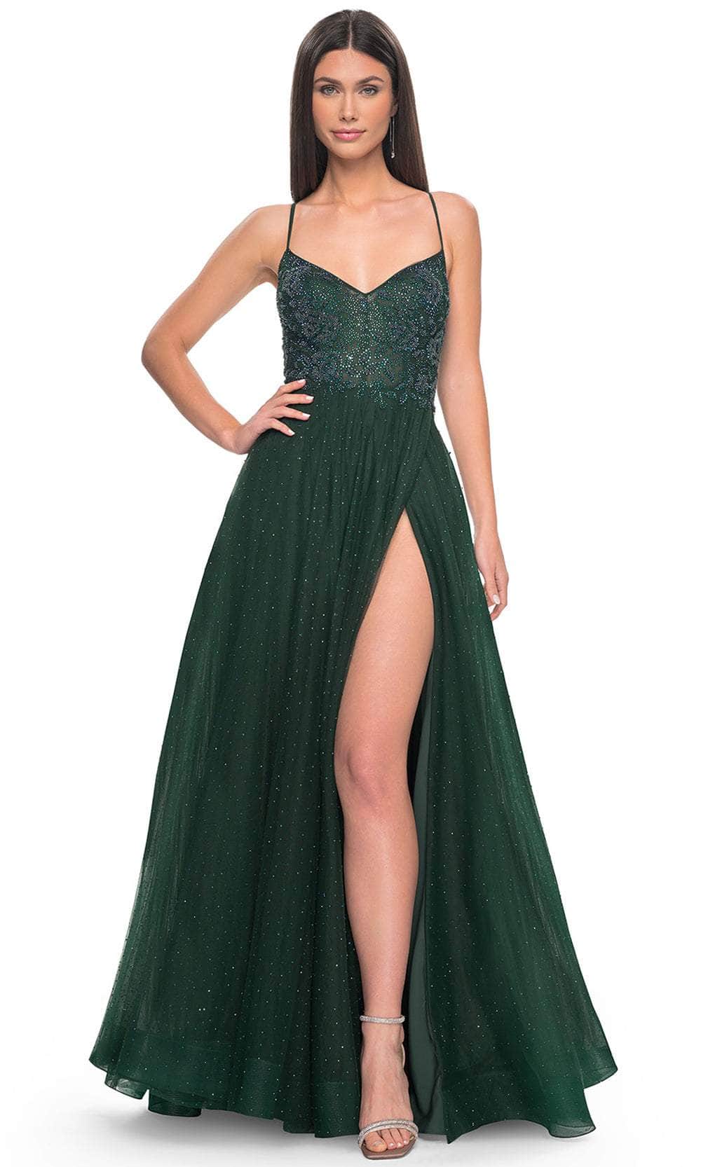 La Femme 32020 Beaded Illusion Prom Dress