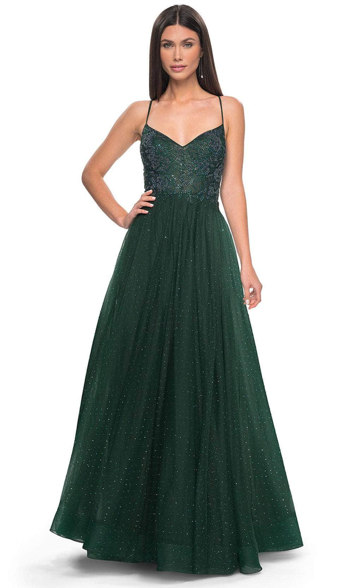 La Femme 32020 Beaded Illusion Prom Dress