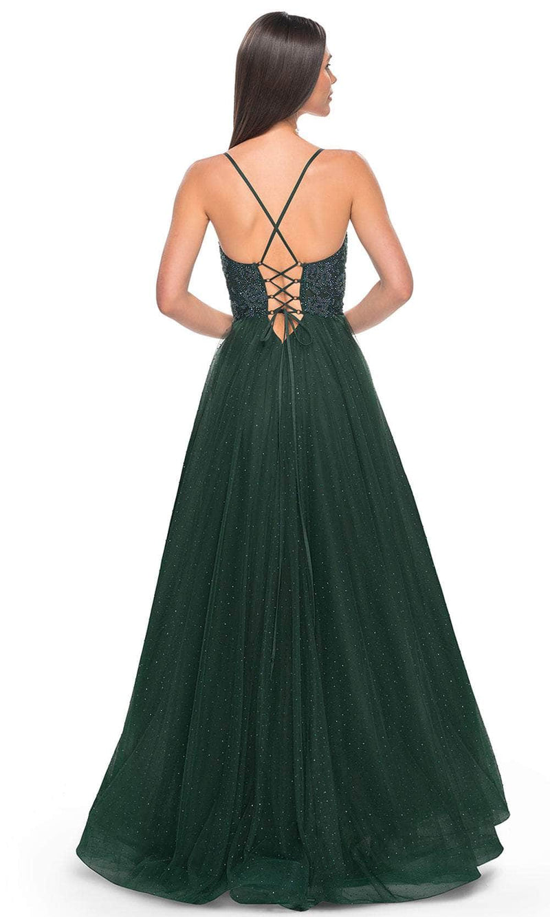 La Femme 32020 Beaded Illusion Prom Dress