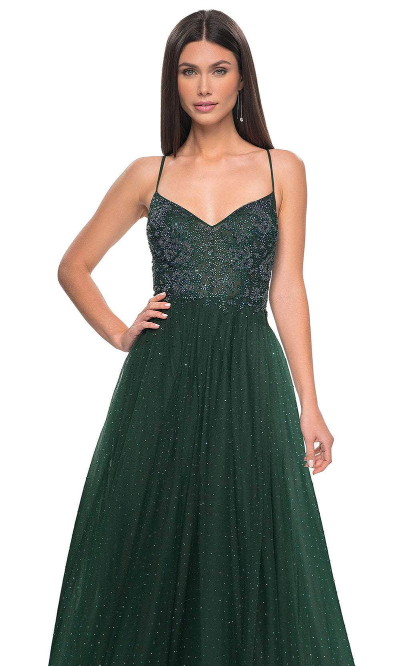 La Femme 32020 Beaded Illusion Prom Dress