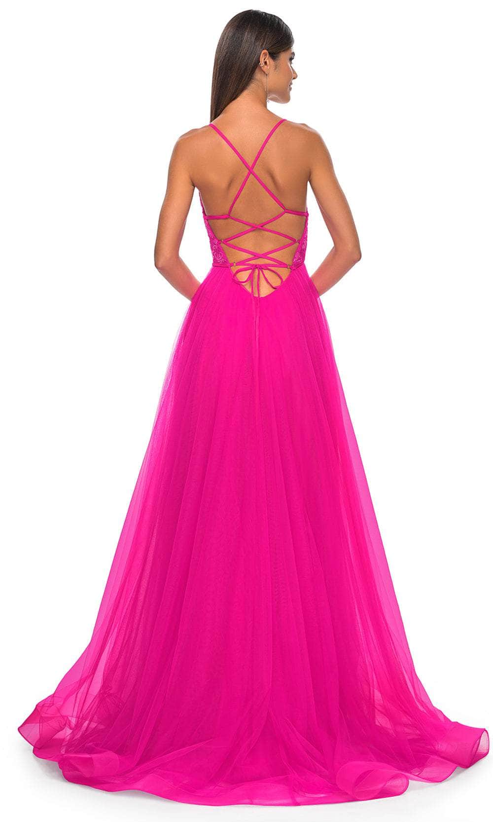 La Femme 32059 Plunging Applique Prom Dress