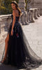 La Femme 32072 Strapless Floral Sequin Embellished Prom Gown