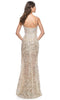 La Femme 32077 V-Neck Rhinestone Embellished Prom Gown