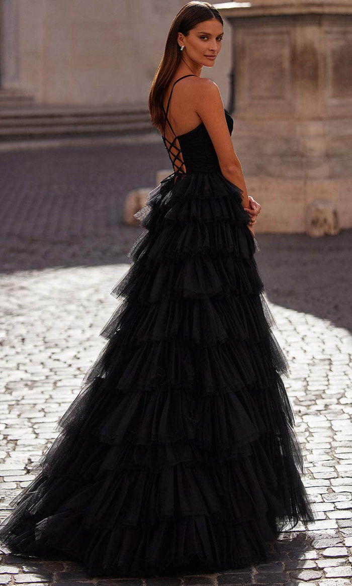 La Femme 32086 Surplice V-Neck Ruffled Prom Dress
