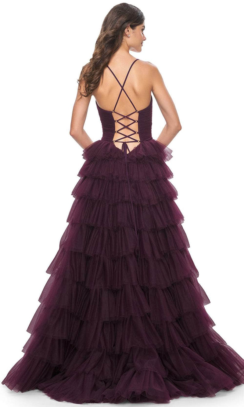 La Femme 32086 Surplice V-Neck Ruffled Prom Dress