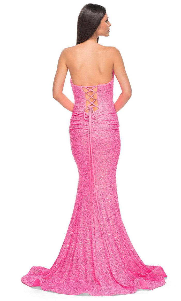 La Femme 32092 Sweetheart Ruched Sequin Prom Gown