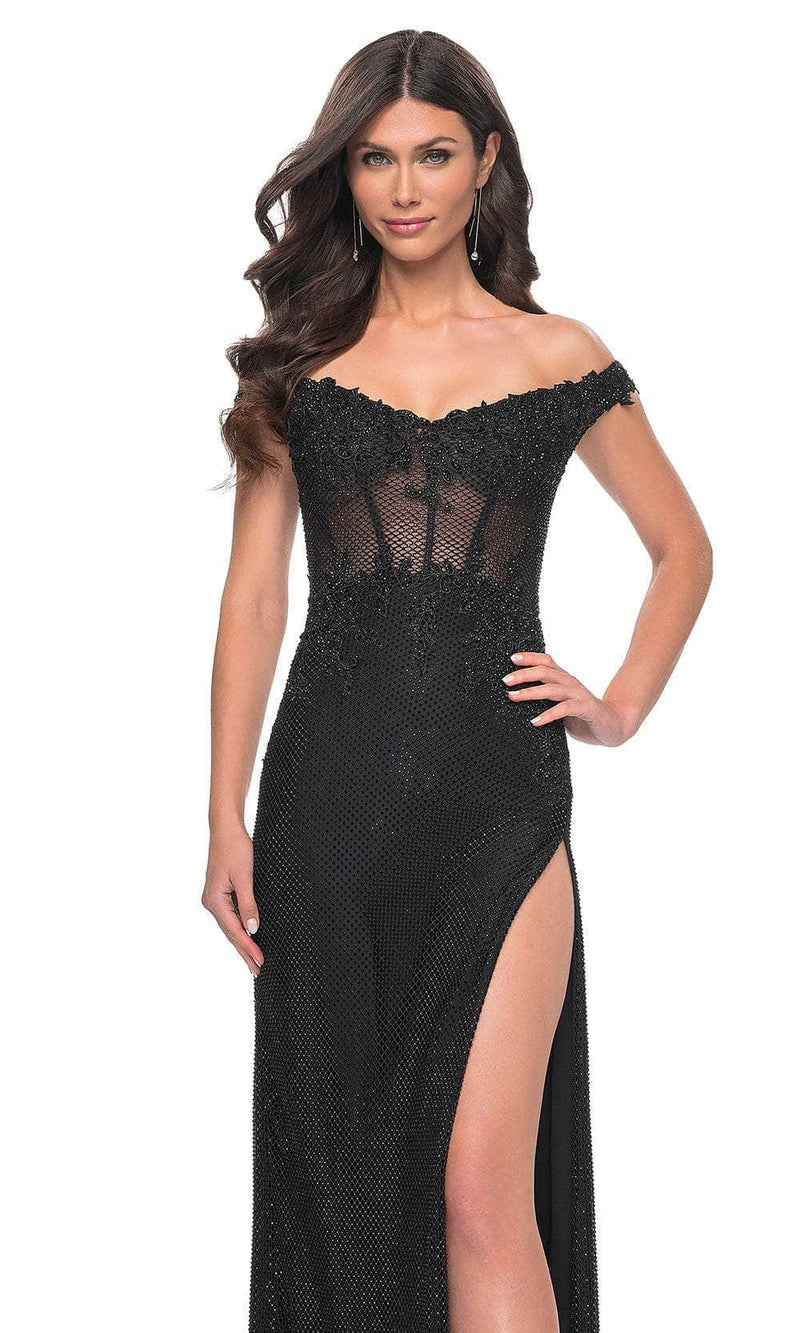 La Femme 32116 Off Shoulder Corset Prom Dress