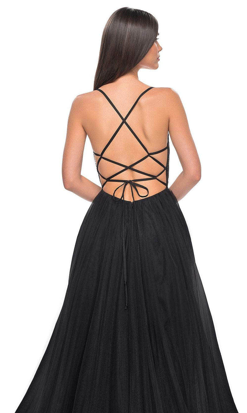 La Femme 32135 Fishnet Bodice Prom Dress