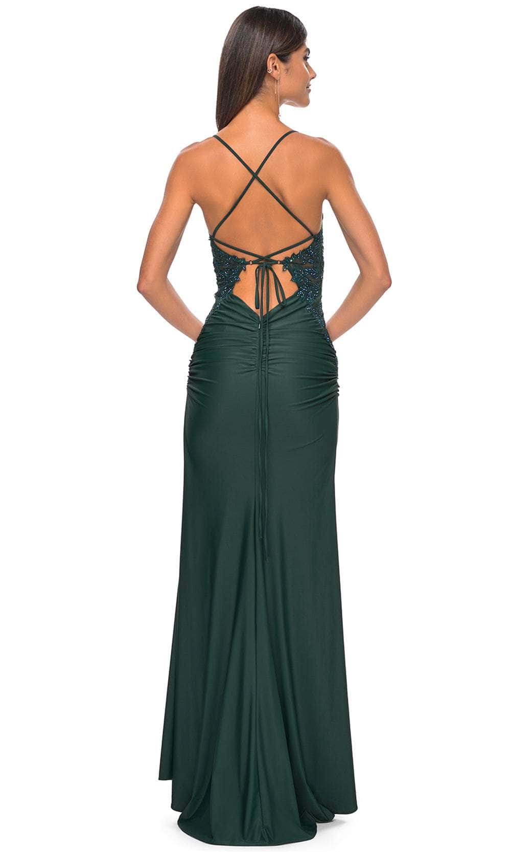 La Femme 32139 Illusion Floral Prom Dress