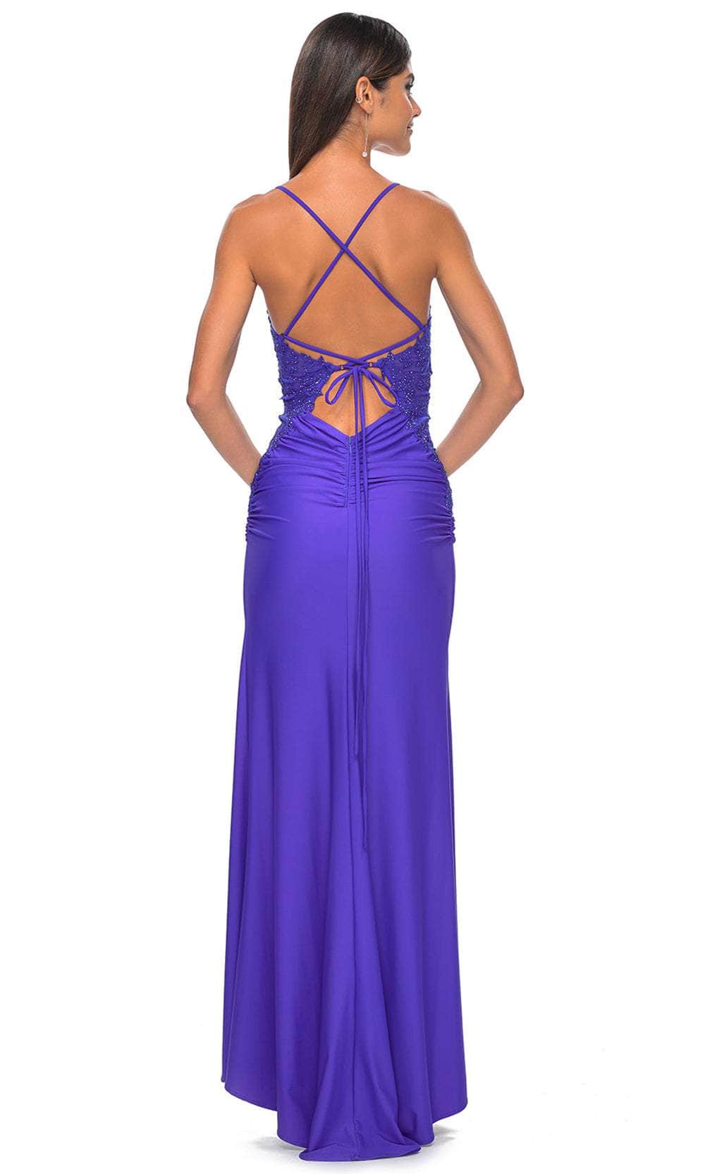 La Femme 32139 Illusion Floral Prom Dress