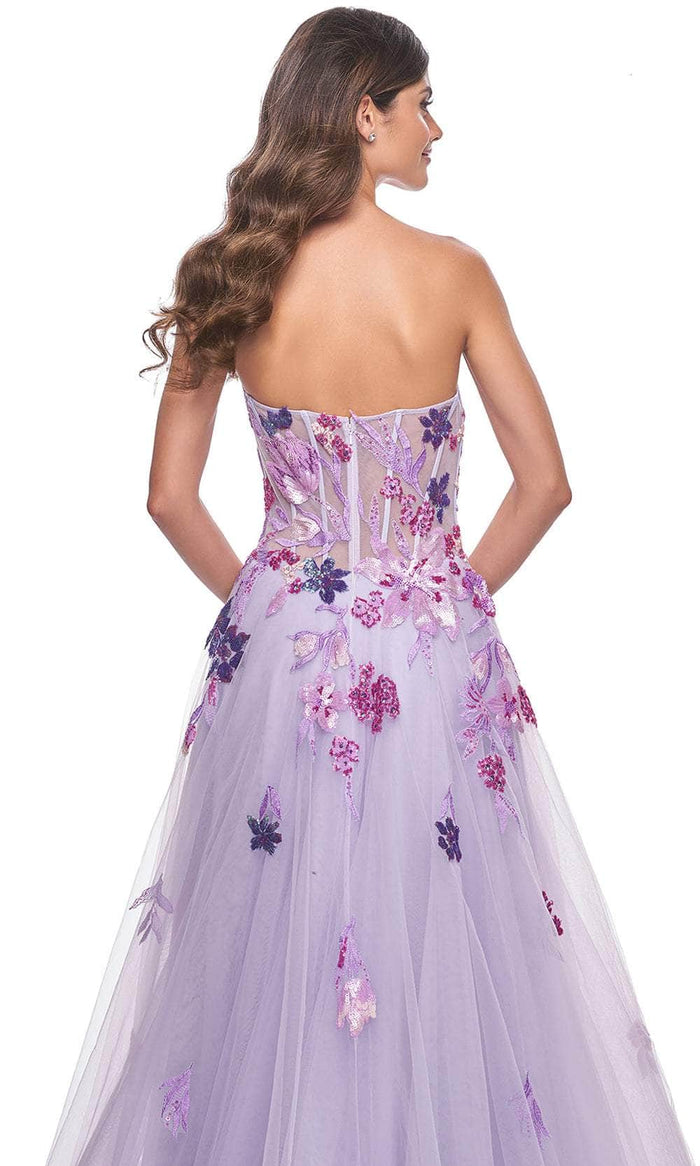 La Femme 32156 Strapless Sequin Embellished Prom Gown