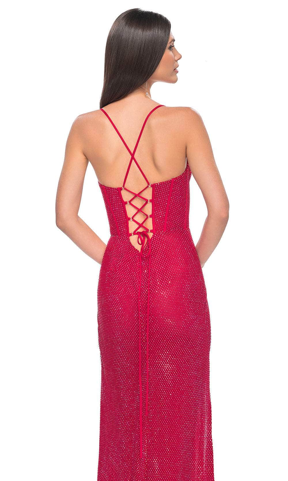 La Femme 32210 Sleeveless Rhinestone Net Prom Dress