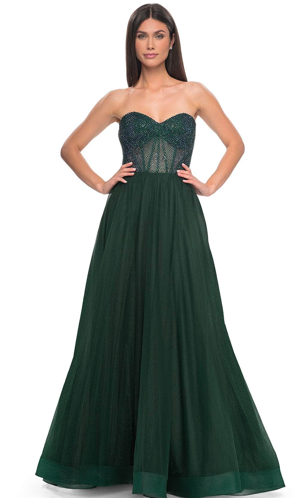 La Femme 32216 Fishnet A-Line Prom Dress
