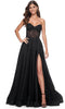 La Femme 32216 Fishnet A-Line Prom Dress
