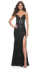 La Femme 32231 Sheer Lace Bodice Prom Dress