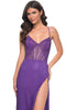 La Femme 32247 Fishnet V-Neck Prom Dress