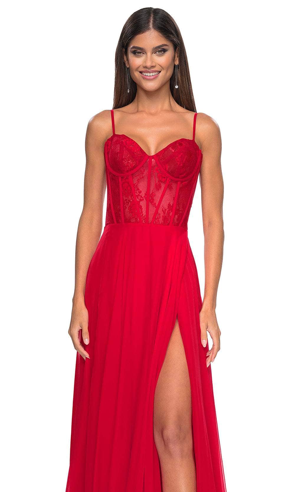 La Femme 32276 Lace Bustier Prom Dress