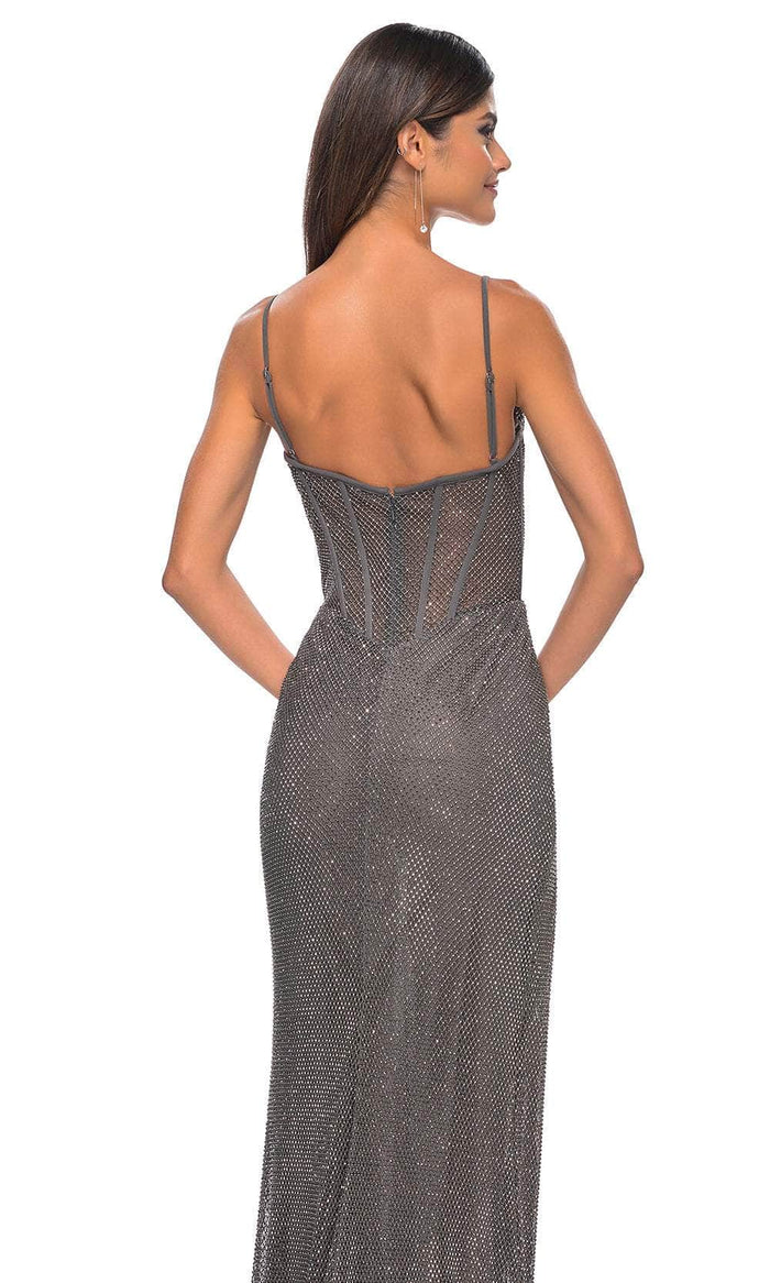 La Femme 32285 Fishnet Corset Prom Dress