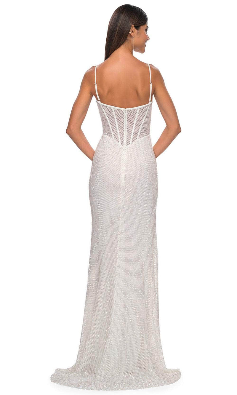La Femme 32285 Fishnet Corset Prom Dress