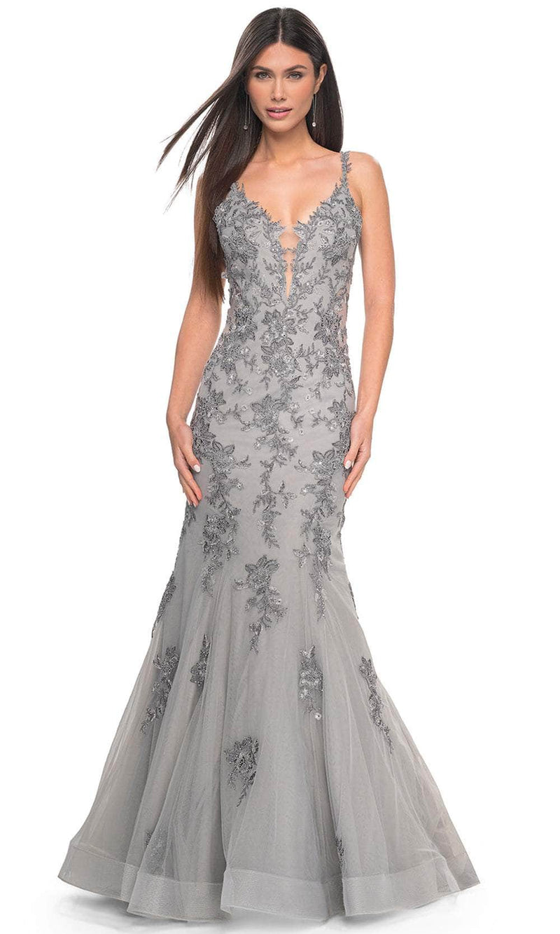 La Femme 32295 Embroidered Sleeveless Mermaid Prom Gown