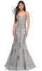 La Femme 32295 Embroidered Sleeveless Mermaid Prom Gown