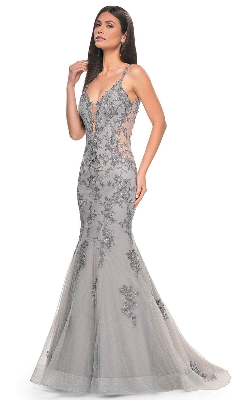 La Femme 32295 Embroidered Sleeveless Mermaid Prom Gown