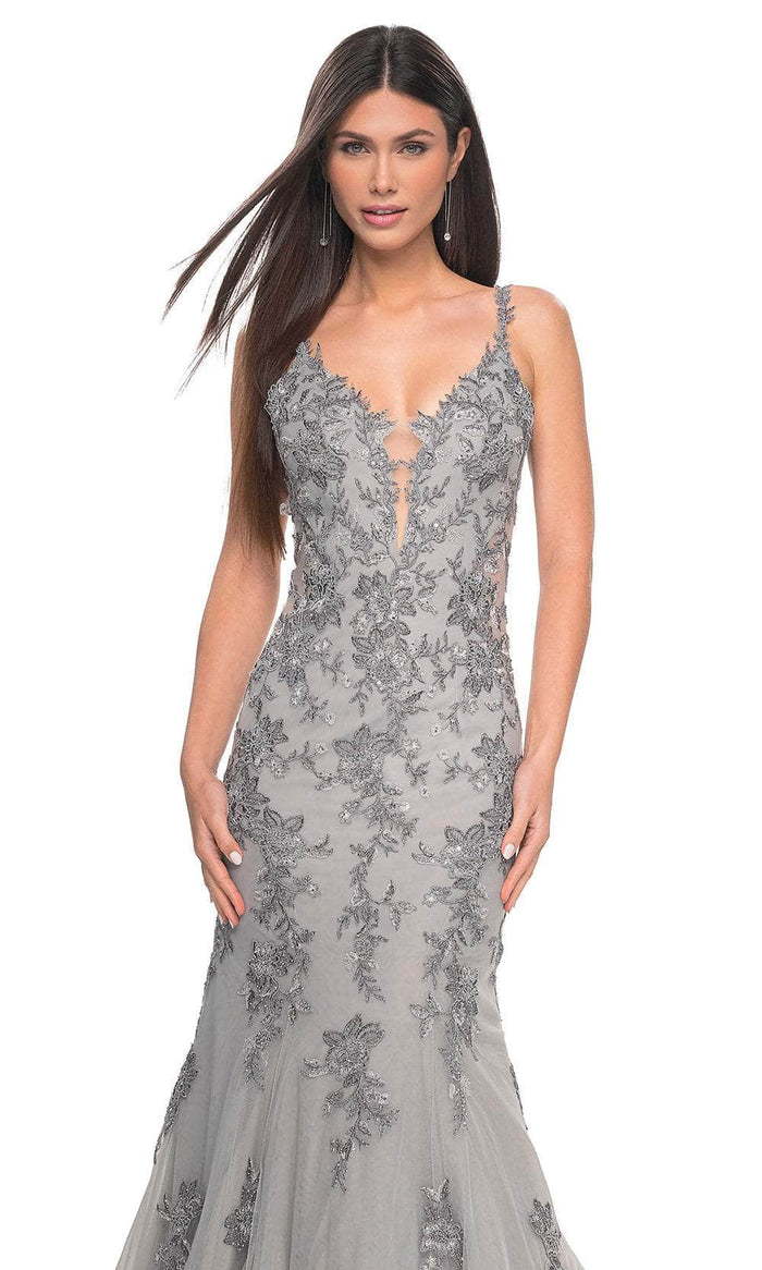 La Femme 32295 Embroidered Sleeveless Mermaid Prom Gown