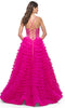La Femme 32334 Lace Applique Ruffled A-Line Prom Gown