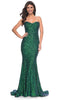 La Femme 32340 Sequin Sweetheart Ruched Prom Gown