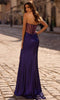 La Femme 32375 Metallic Jersey Sweetheart Neckline Prom Gown