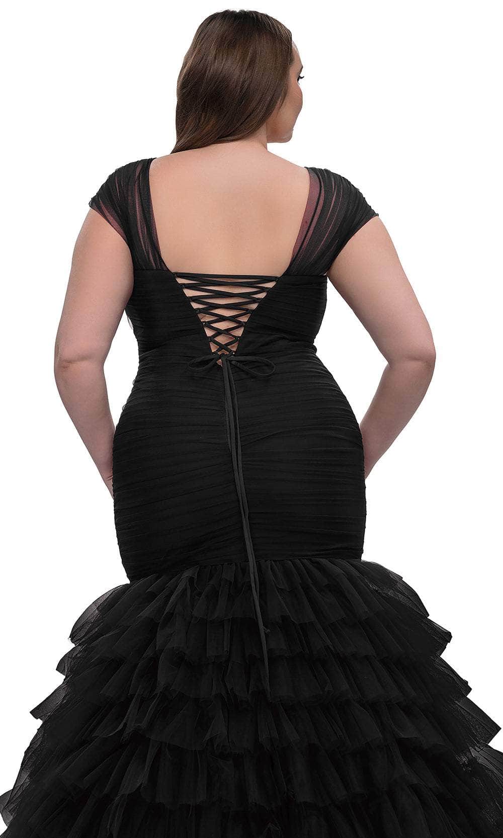 La Femme 32389 Tiered Ruffle Mermaid Evening Gown