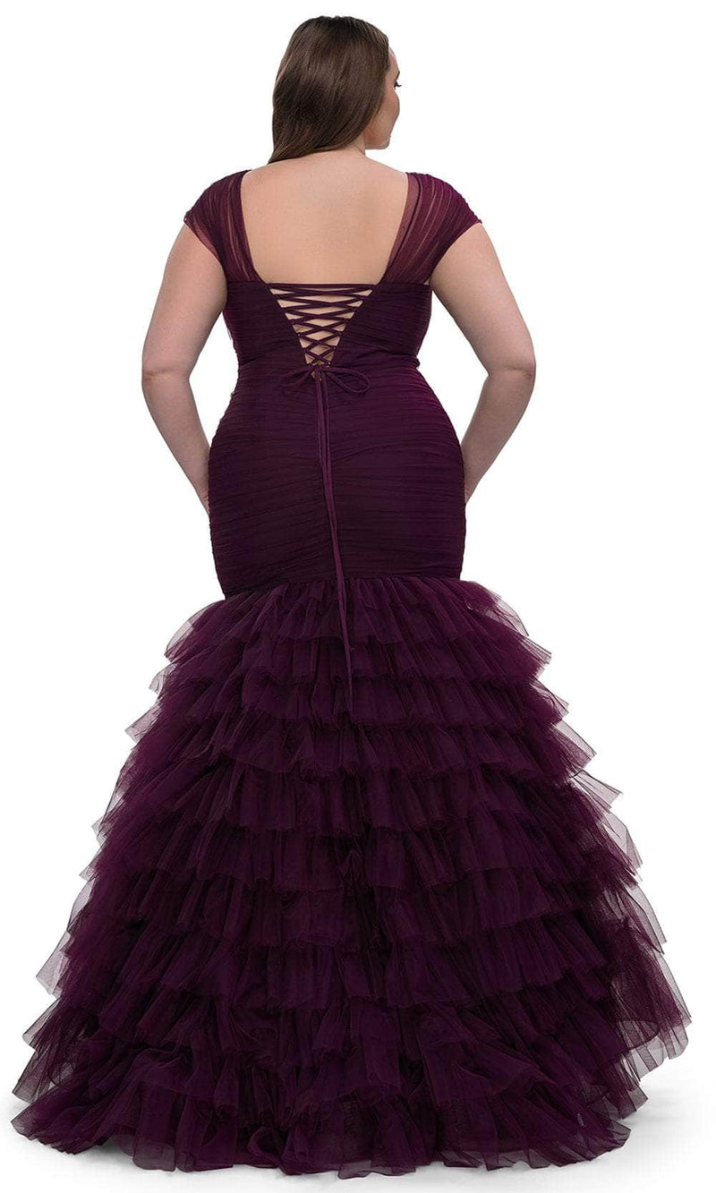 La Femme 32389 Tiered Ruffle Mermaid Evening Gown