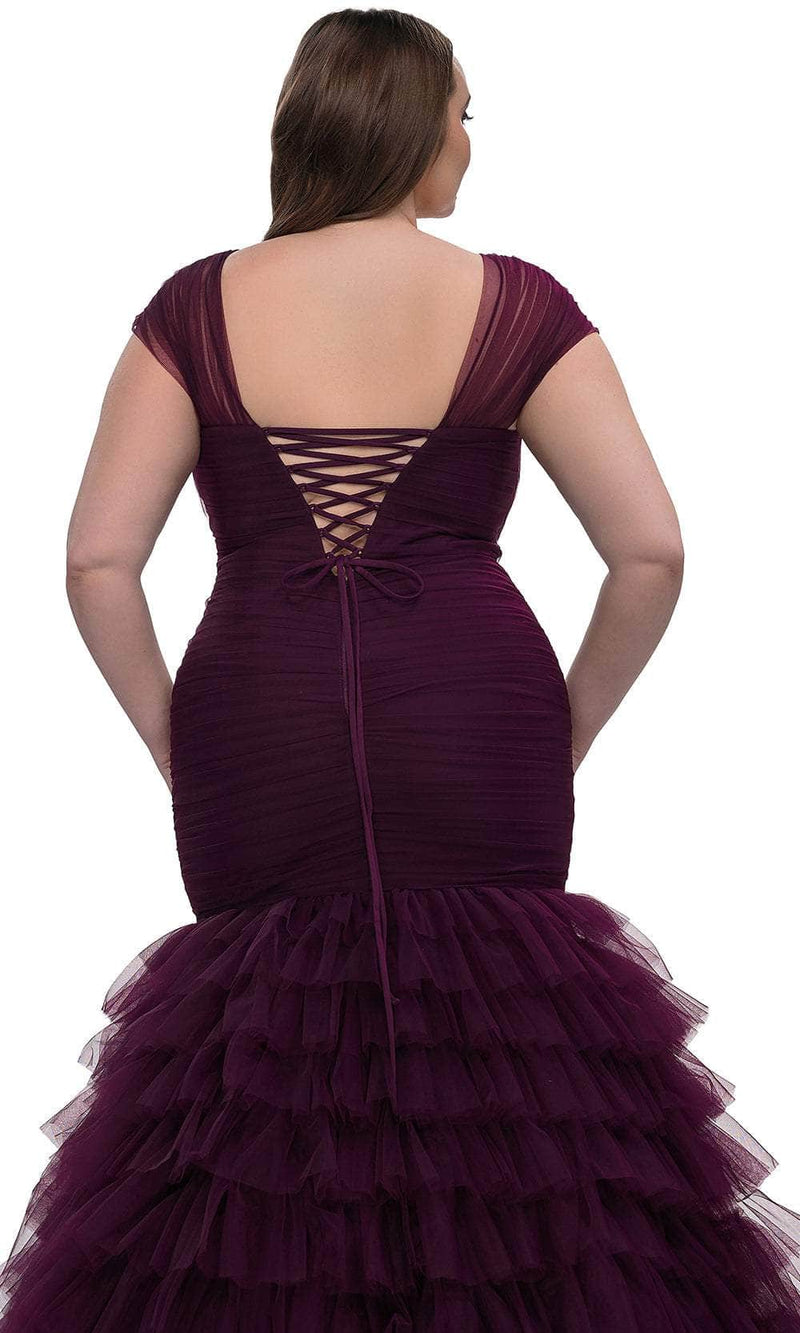 La Femme 32389 Tiered Ruffle Mermaid Evening Gown