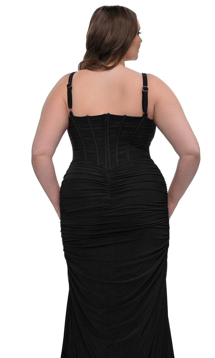 La Femme 32402 Net Jersey Ruching Evening Dress